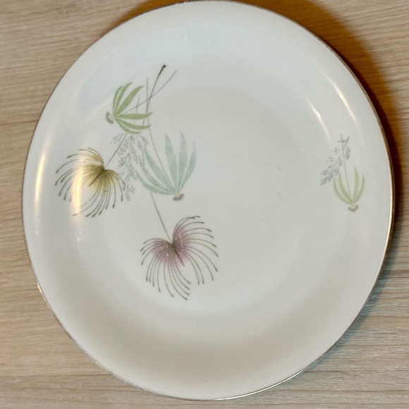 Vintage Bavaria Tirschenreuth Plate – White w/ Floral Design, Silver Rim, Rare - Picture 11 of 16